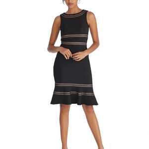 NWT White House Black Market Sleeveless Mesh Inset Flare Hem Dress size 6